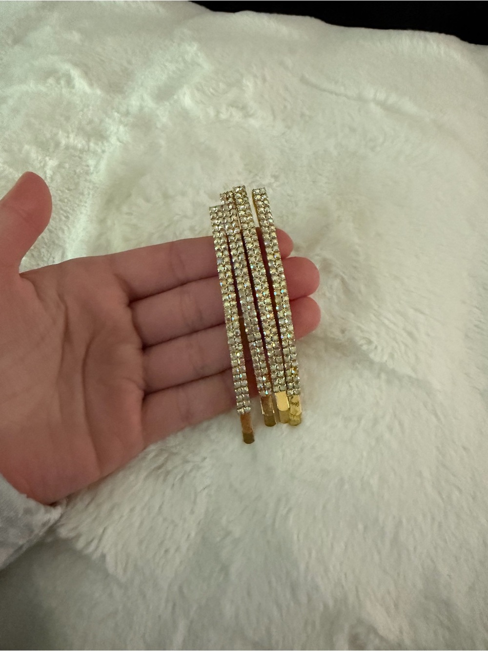 Gold rhinestone hairpiece dance